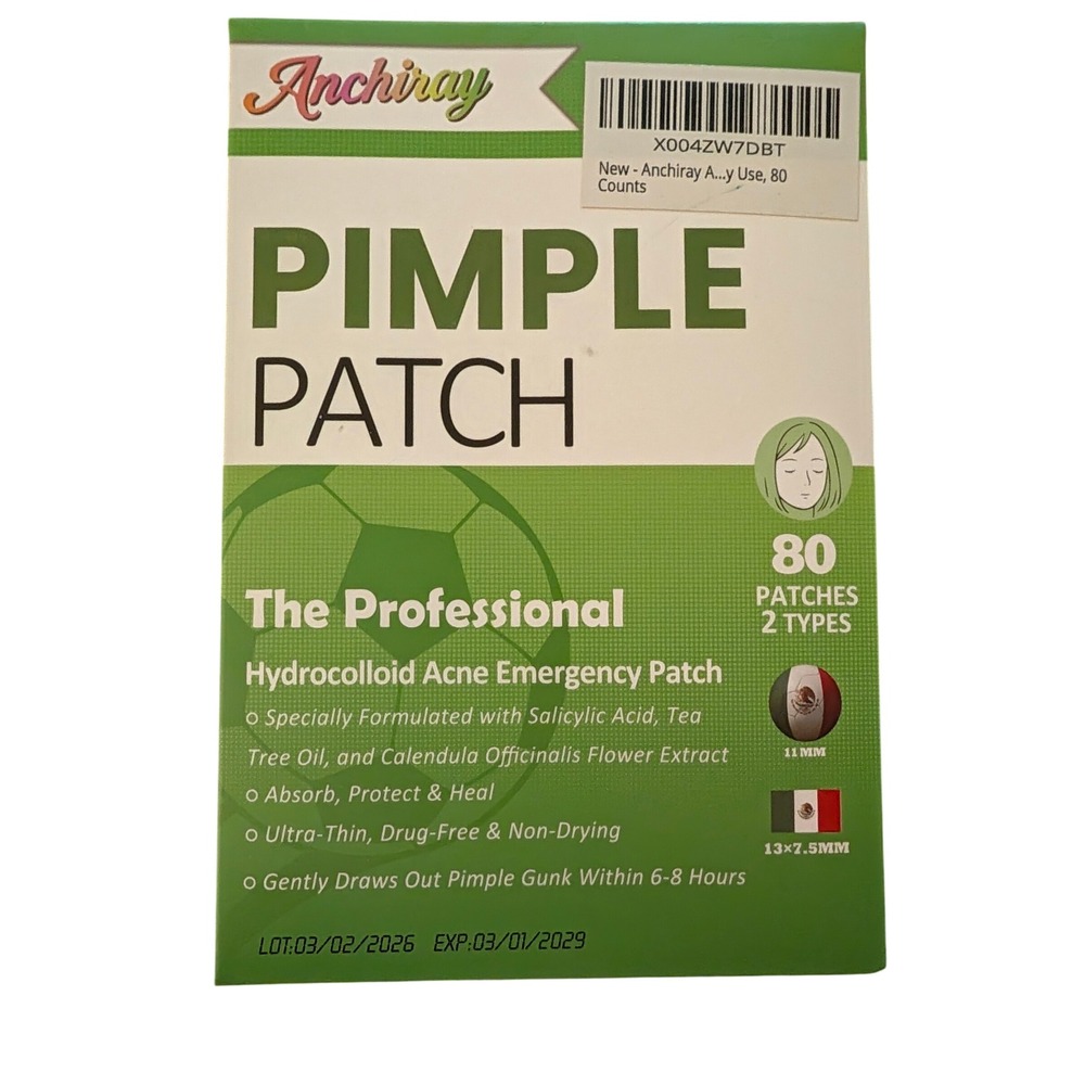 Anchiray Pimple Patch Hydrocolloid Acne Mexico Flag Soccer 80 Count Variety Pack